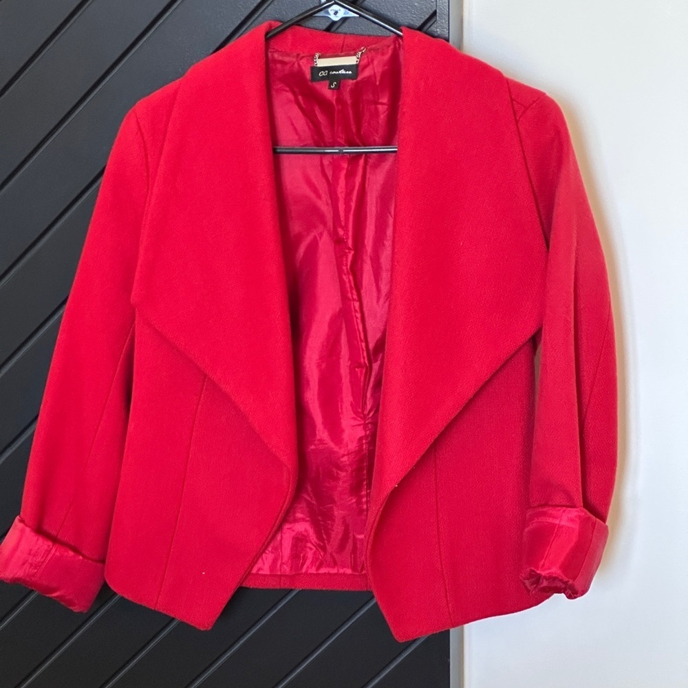 CC Couture Shawl collar jacket. Single button closure. Size S.